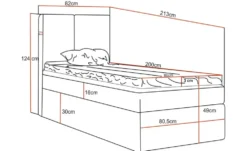 Boxbett mit Stauraum Nelia