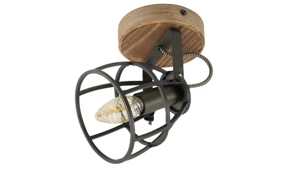 Deckenleuchte, 1-flammig, Holz/Metall