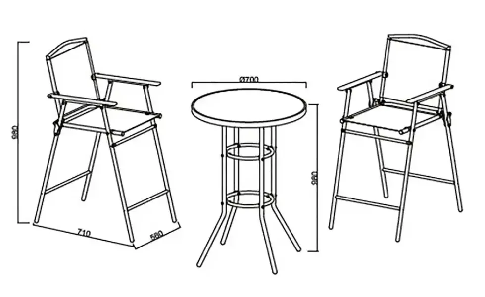 Gartenmöbel 3er-Set