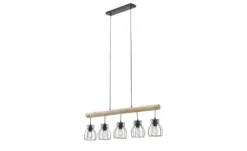 Globo Lighting Pendelleuchte, 5-flammig, Holz/ Metall Körbe