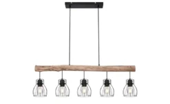 Globo Lighting Pendelleuchte, 5-flammig, Holz/ Metall Körbe
