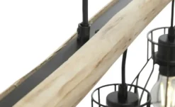 Globo Lighting Pendelleuchte, 5-flammig, Holz/ Metall Körbe