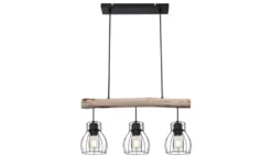 Globo Lighting Pendelleuchte, 3-flammig, Holz/ Metall Körbe