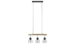 Globo Lighting Pendelleuchte, 3-flammig, Holz/ Metall Körbe