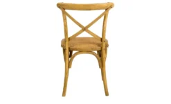 Holz-Stuhl mit Rattan-Sitzfläche in Antikoptik