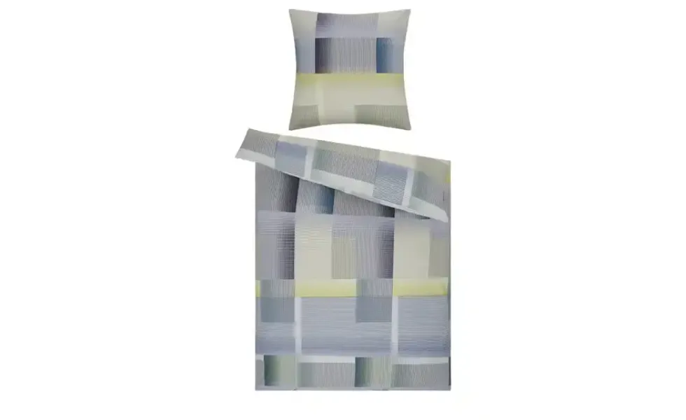 indigo Mako-Satin Bettwäsche Offset