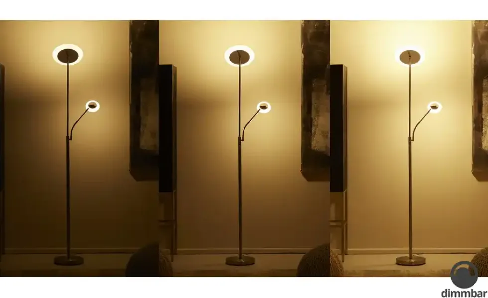 KHG LED-Deckenfluter, 2-flammig, Nickel-matt