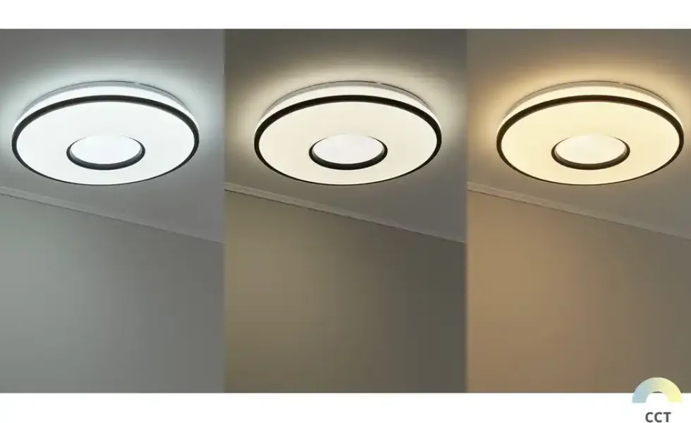 KHG LED-Deckenleuchte, schwarz mit Fernbedienung
