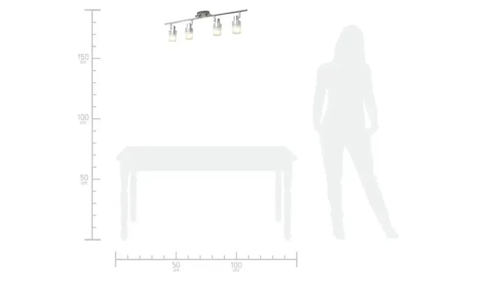KHG LED- Deckenstrahler, 4-flammig mit Glas