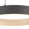 KHG LED-Pendelleuchte, Kunstleder schwarz/goldfarben