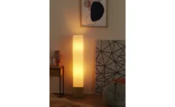 KHG Stehleuchte, 2-flammig, Bambus/ Stoff, eckig