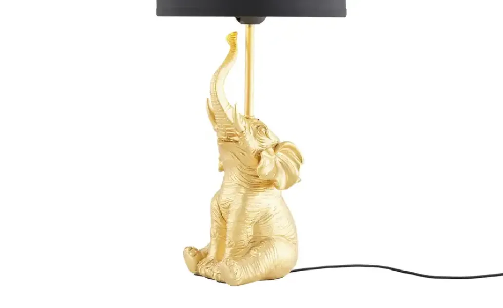 KHG Tischleuchte, 1-flammig, goldfarben `Elefant´