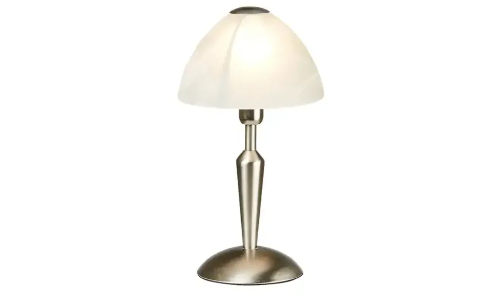 KHG Tischleuchte nickel matt mit Glasschirm