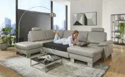 Kollektion Kraft Wohnlandschaft mit Sitz- und Rückenbezug aus Echtleder Samu-L