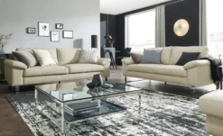 Max Schelling Ledersofa mit Kufengestell Maximum