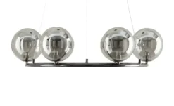 Meisterleuchten LED-Krone 6-flammig, schwarzchrom/Rauchglas