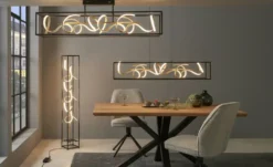 Paul Neuhaus LED-Pendelleuchte, schwarz/goldfarben