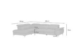 Primo Ecksofa mit elektrischer Relaxfunktion Danae