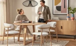Runder Esstisch aus Massivholz