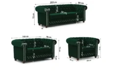 S-STYLE Chesterfield Polstergarnitur 3+2+1 Cleo Blink
