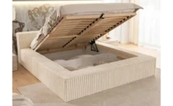 S-STYLE Polsterbett Cord, mit Bettkasten und Lattenrost Noord