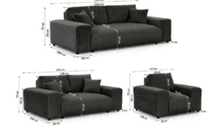 S-STYLE Polstergarnitur 3er-Set Mollis