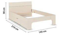 Stauraumbett in beige