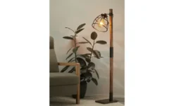 Stehleuchte, 1-flammig, Holz/ Metall schwarz