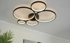 Trio LED-Deckenleuchte, Kreise, schwarz