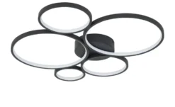 Trio LED-Deckenleuchte, Kreise, schwarz