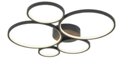 Trio LED-Deckenleuchte, Kreise, schwarz