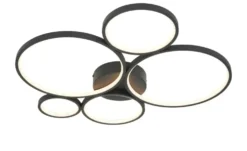 Trio LED-Deckenleuchte, Kreise, schwarz