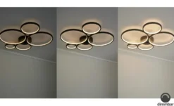 Trio LED-Deckenleuchte, Kreise, schwarz
