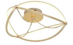 Trio LED-Deckenleuchte, messing-matt, geschwungen ´groß´