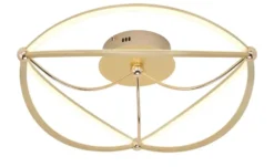 Trio LED-Deckenleuchte, messing-matt, geschwungen ´groß´