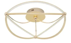 Trio LED-Deckenleuchte, messing-matt, geschwungen ´groß´