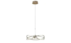 Trio LED-Pendelleuchte messing matt, geschwungen