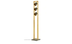 Trio Stehleuchte, 4-flammig, Nickel antik/Pinienholz